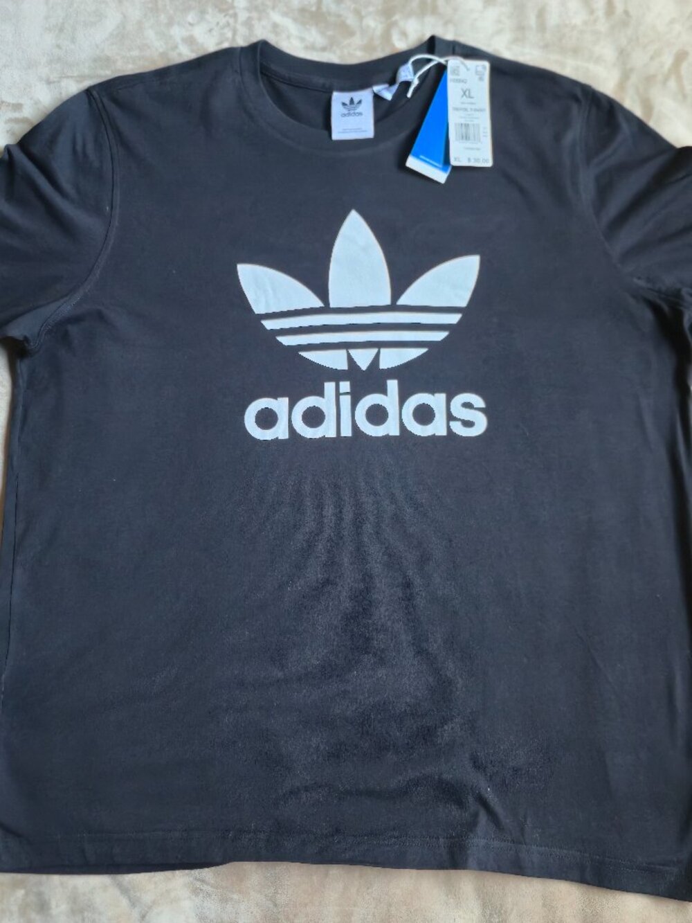 NWT adidas Originals Classics Trefoil T-Shirt Black White Men's XL H06642